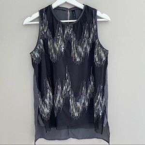 Arkitect Black and Silver Embellished Sparkle Top